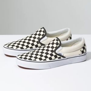 checkered / checkerboard vans slip on